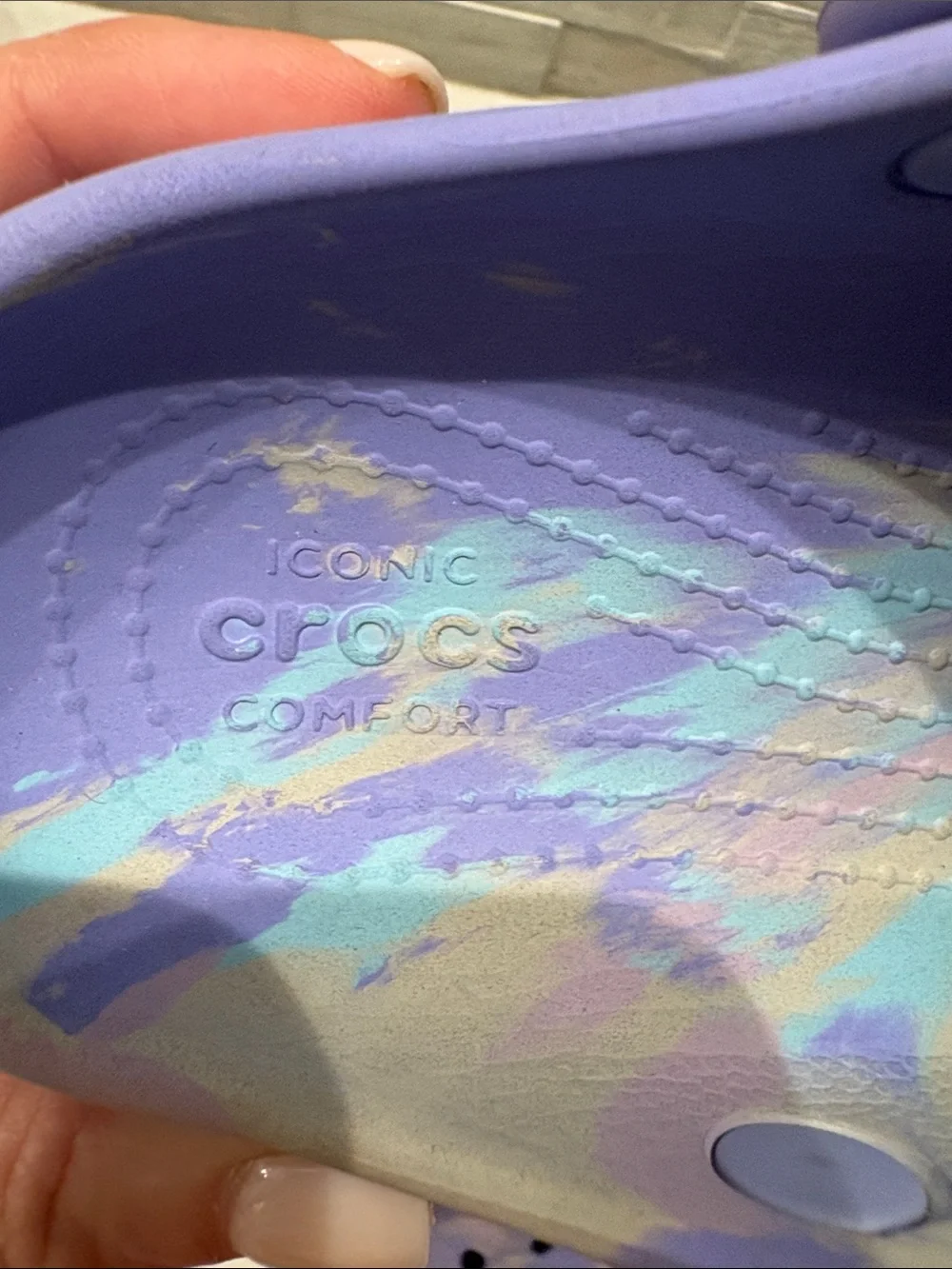 CROCS Kids Tie-Dye Purple Pastel Clogs